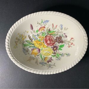 Antique Garden Bouquet Johnson Bros. 9in oval vegetable bowl